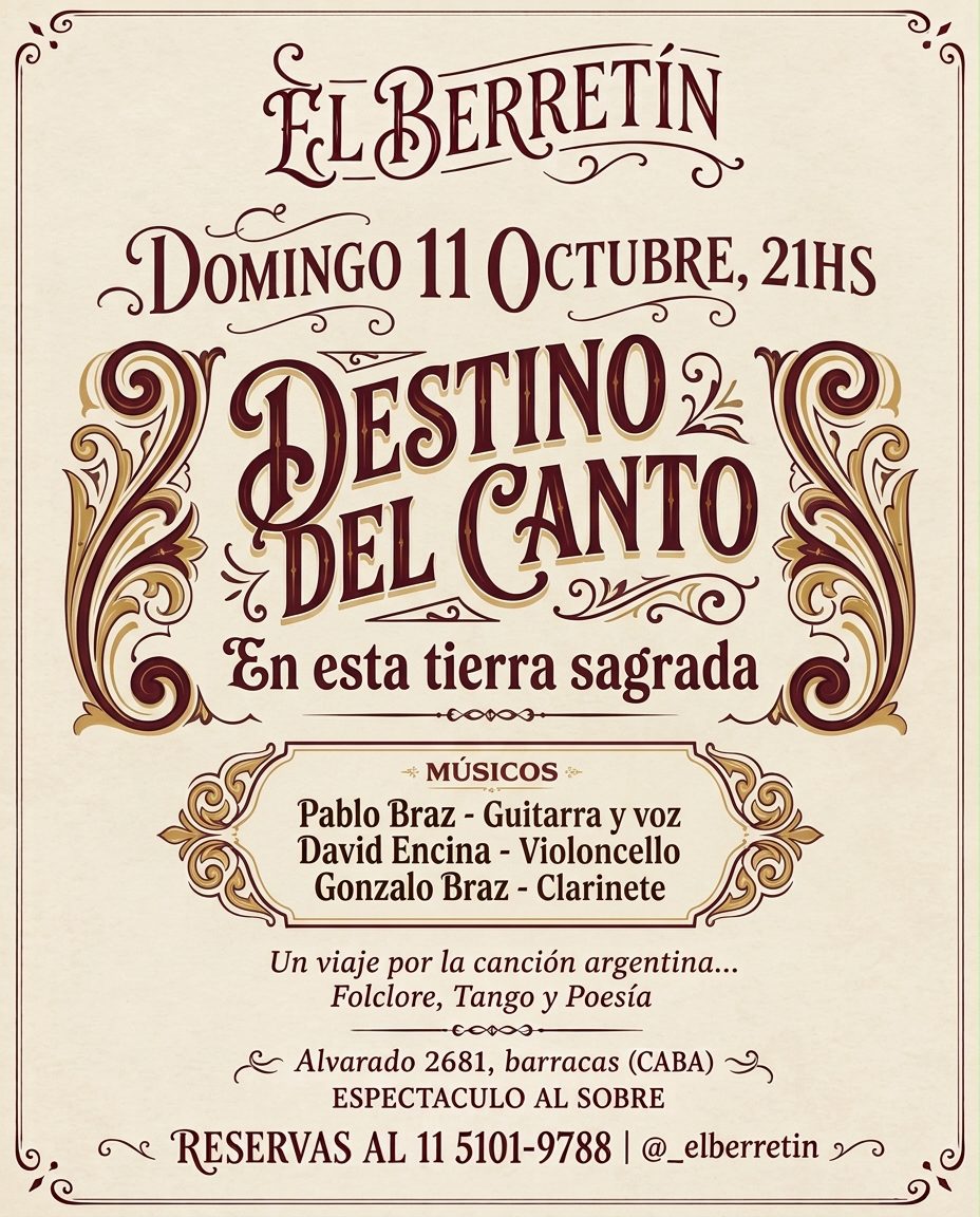 Destino del Canto: en esta tierra sagrada - El Berretín